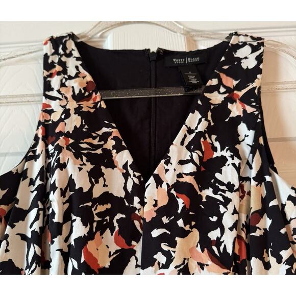 White House Black Market Sleeveless Printed Fit-And-Flare Hi-Low Sundress Size 2 - Picture 3 of 7